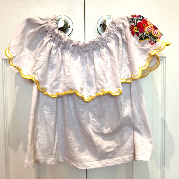 Off the shoulder Summer Embroider flower tube top - Picture 2 of 3